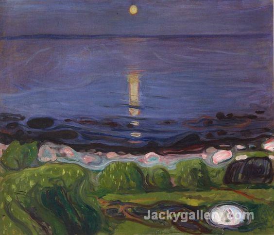 Sommernacht am Strand by Edvard Munch paintings reproduction